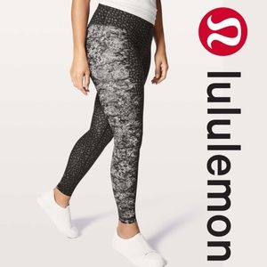 Lululemon Wunder Under Hi-Rise Overlace Wunderunder HR Grey Black